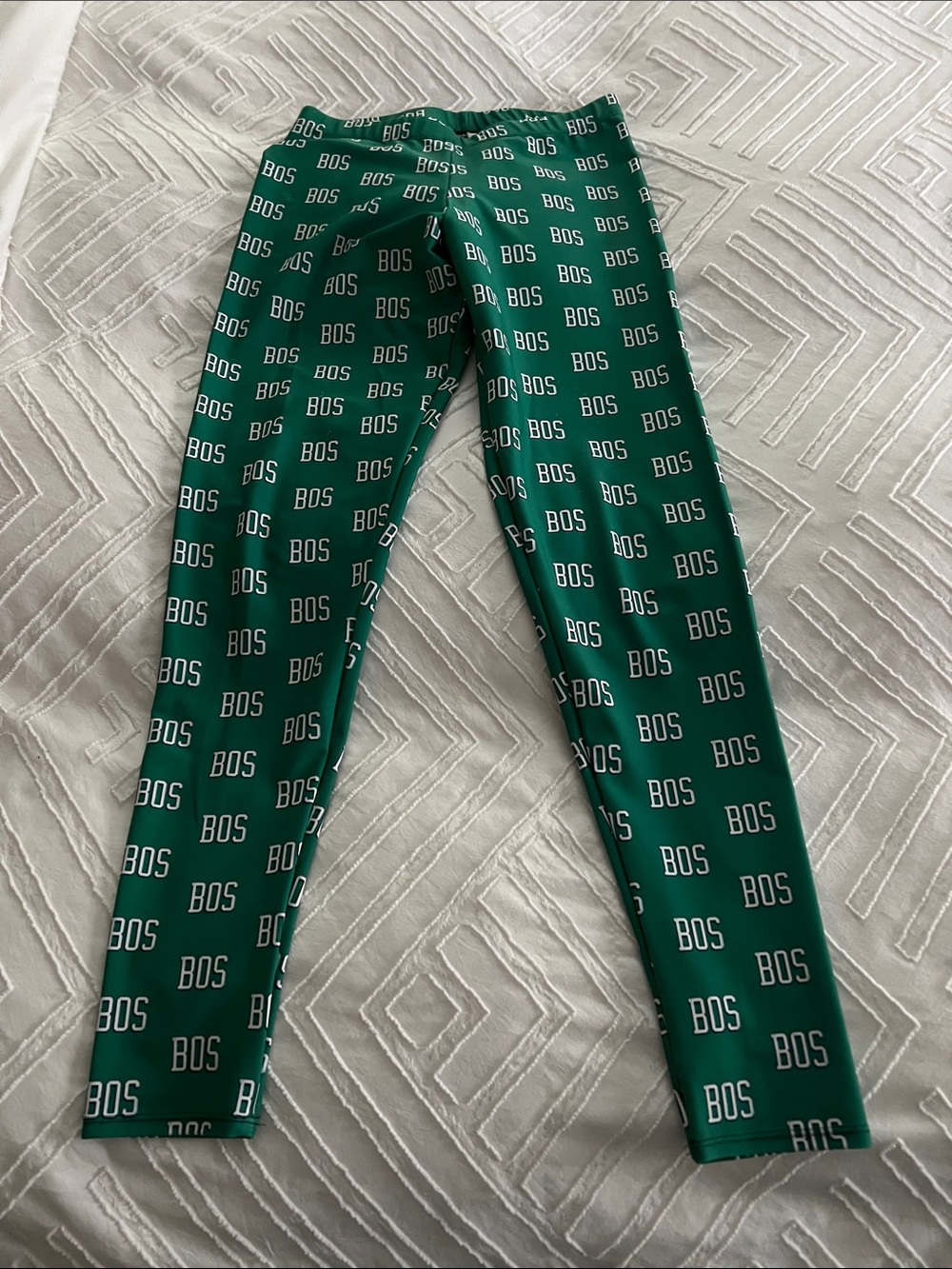 custom ‘BOS’ton celtics kelly green leggings size small - new